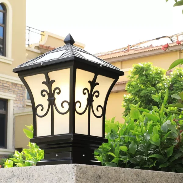 Đèn đồng trụ cổng năng lượng mặt trời TD-17-20 Đen