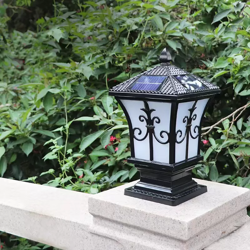 Đèn đồng trụ cổng năng lượng mặt trời TD-17-20 Đen 3