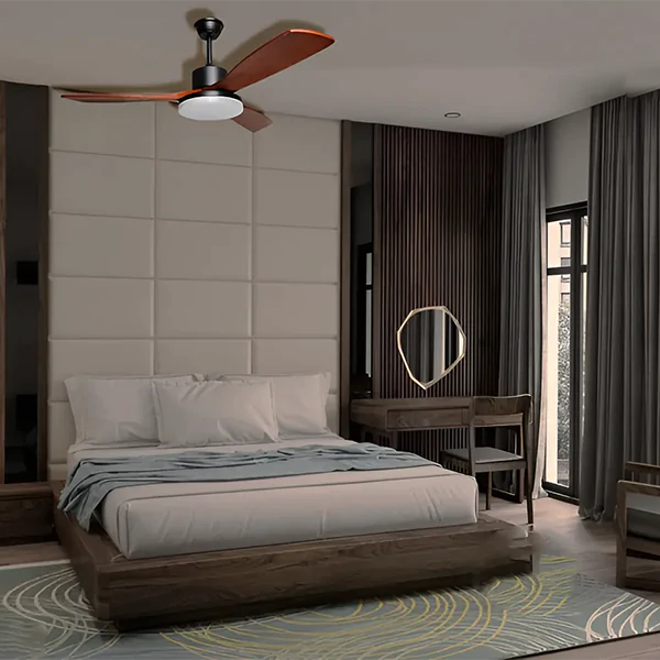 Quạt trần đèn cánh gỗ QViFa – 59