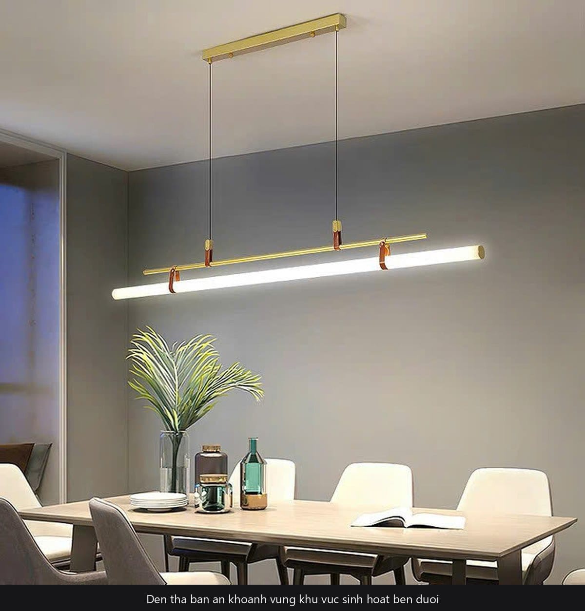 Đèn thả bàn ăn khoanh vùng khu vực sinh hoạt bên dưới