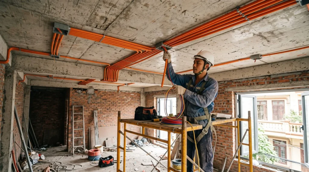 Cuộn dây điện dùng cho mạch chiếu sáng trong nhà dân