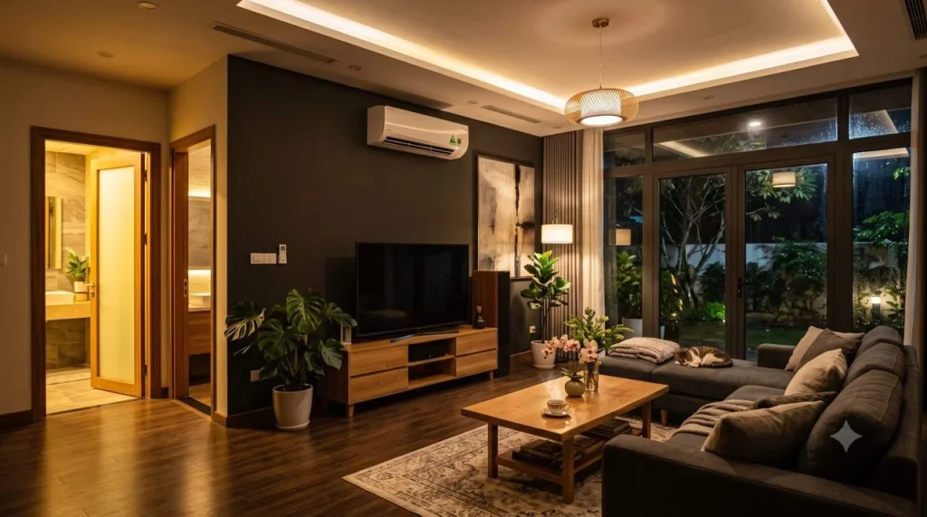 Bếp từ, điều hòa và bình nóng lạnh được đi dây điện riêng từng thiết bị