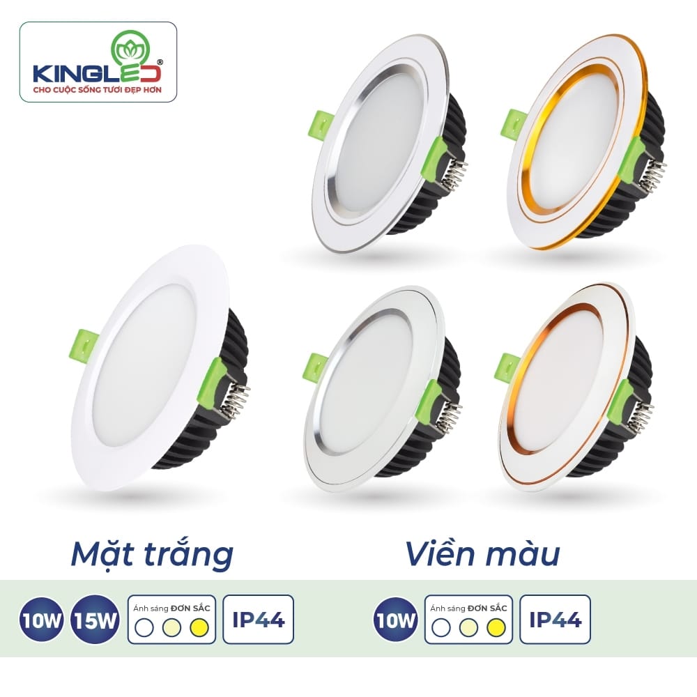 Đèn LED âm trần Diamond viền màu KINGLED DDL-10SS-T120-DM-PV 3