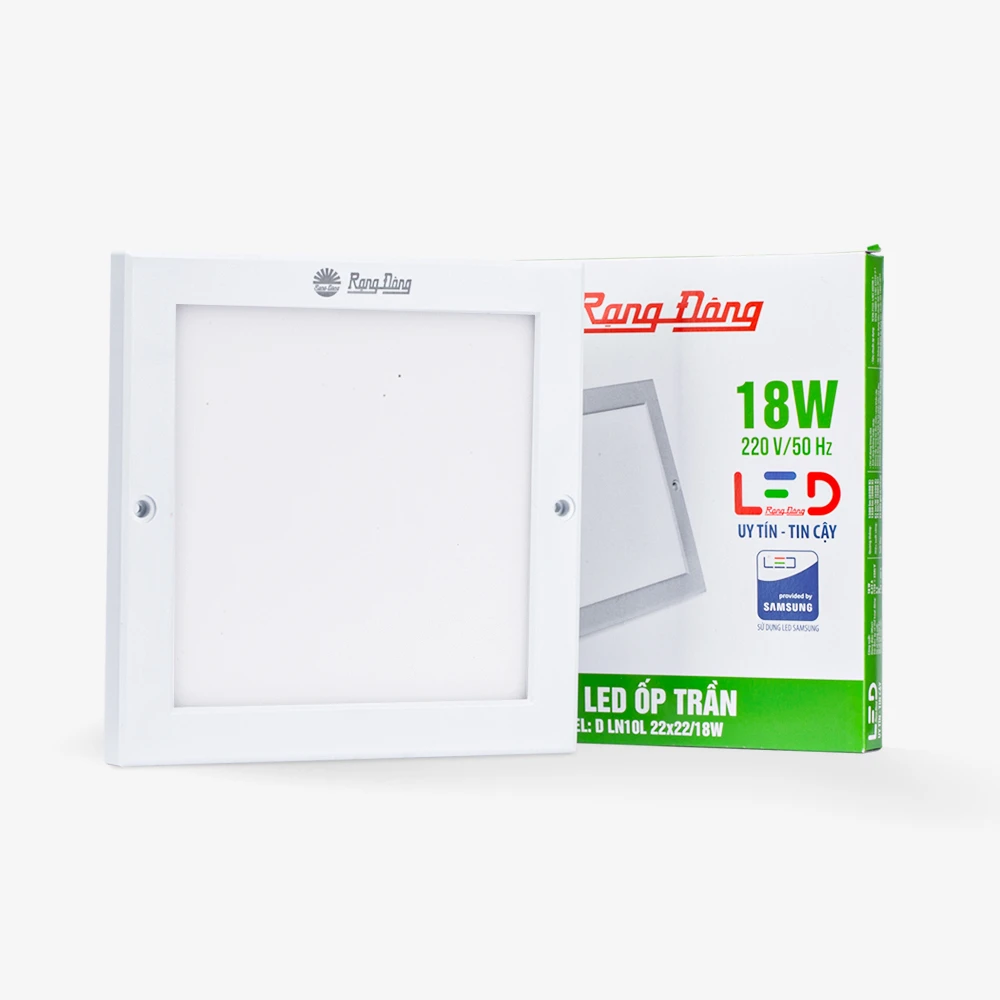 Đèn LED Ốp Trần Vuông 220x220/18W LN10 Rạng Đông 2