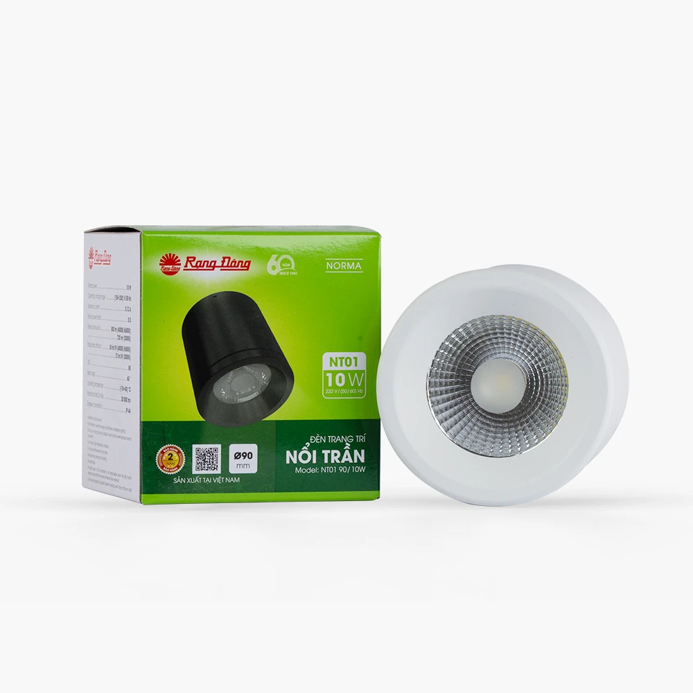 Đèn LED Downlight Nổi Trần 90/10W NT01 Rạng Đông 2