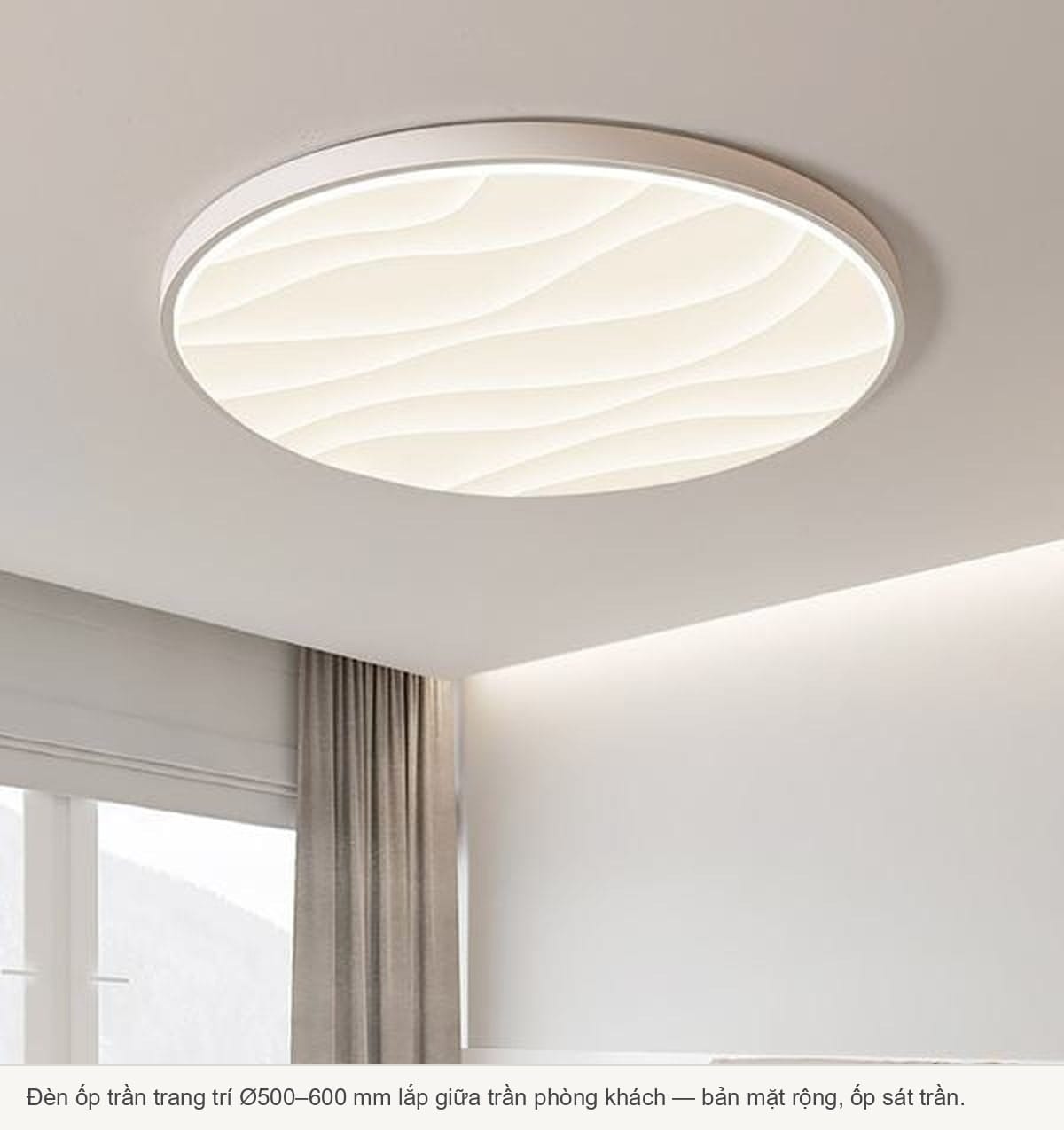 Đèn ốp trần trang trí đường kính 600 mm cho phòng khách