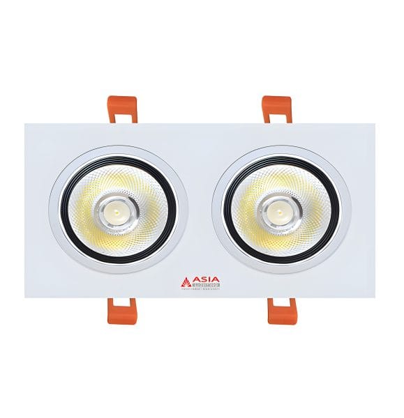 Đèn LED spotlight âm trần vuông Asia AV20 20W bộ đôi 2 bóng vỏ trắng