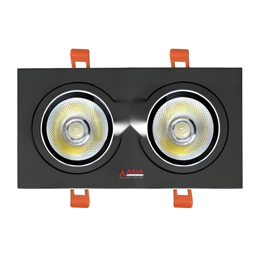 Đèn LED spotlight âm trần vuông Asia AVD20 20W bộ đôi 2 bóng vỏ đen