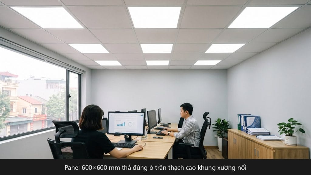 Bảng giá đèn LED panel Rạng Đông – panel 600x600 mm lắp ô trần thạch cao văn phòng