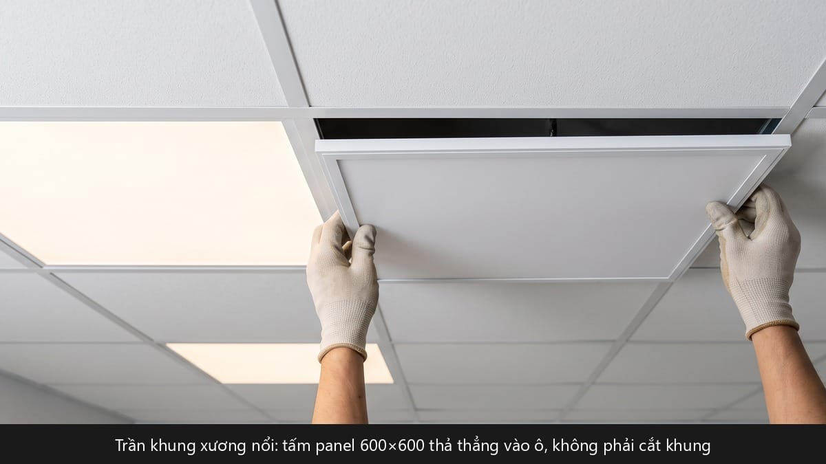 Đèn LED panel 600×600 48W Rạng Đông hay bản 35W: chọn thế nào cho văn phòng.
